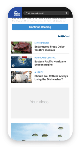 Taboola Feed Preview on The Weather Channel
