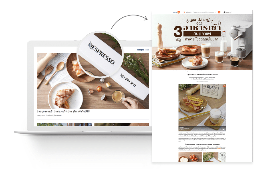 Nespresso Thailand Distributes Advertorials to Increase Brand Awareness with Taboola