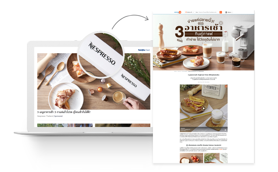 ネスプレッソ タイランドは、Taboola を使って 記事広告を配信しブランド認知度を向上