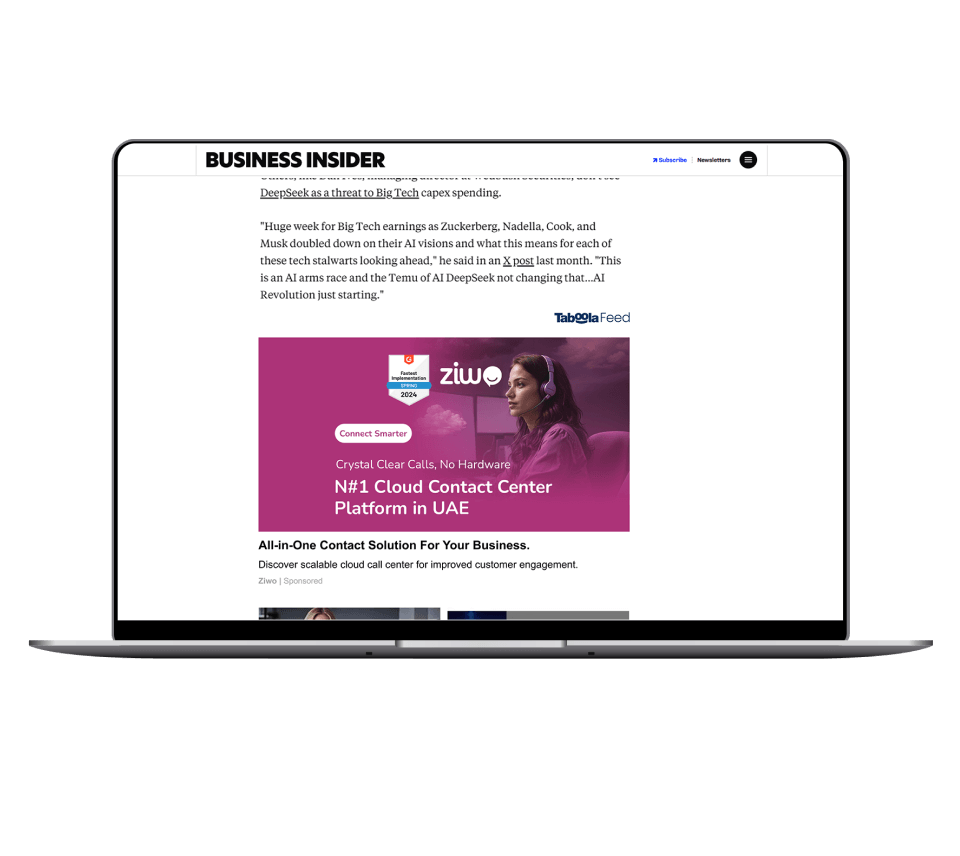 Ziwo Taps Into Exclusive Taboola & Yahoo Inventory, Scaling Reach Across the Open Web