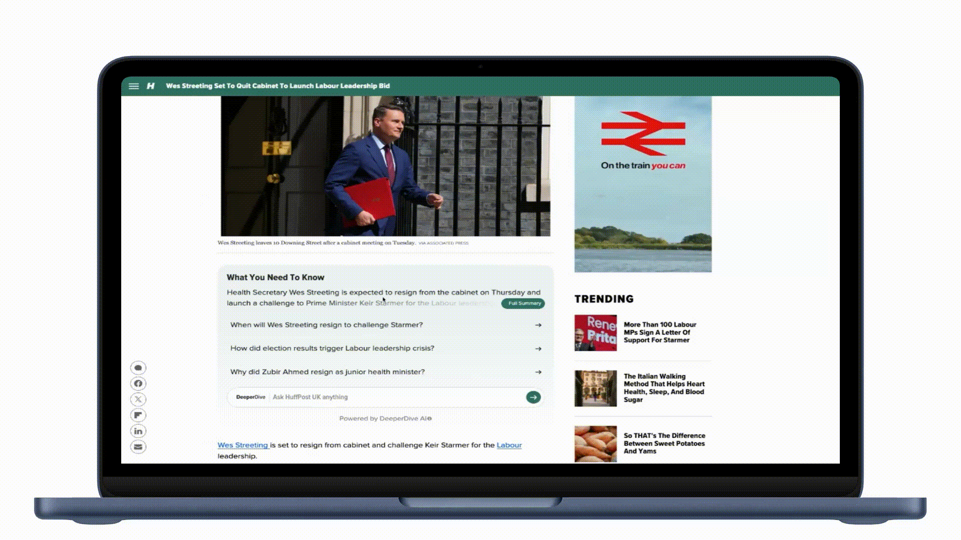 DeeperDive answers reader questions using only HuffPost UK's own content