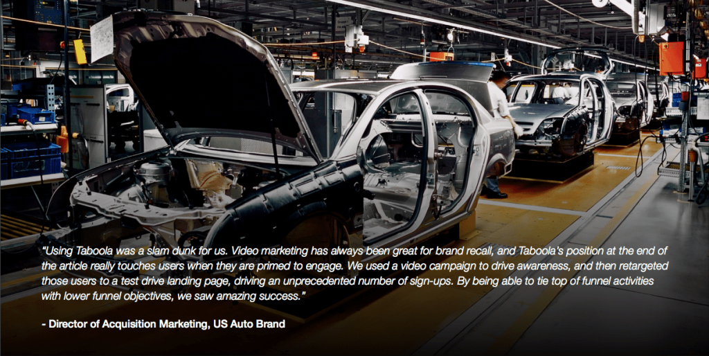 director of acquisition marketing, US Auto Brand