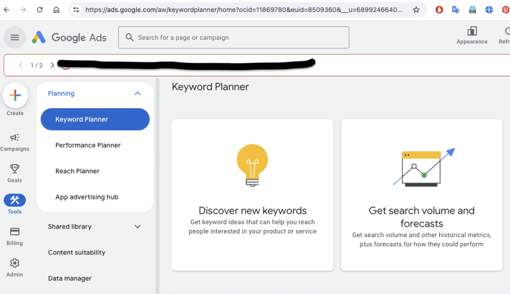 keyword planner 1